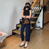 小个子定制夏季高腰百搭牛仔不掉色牛仔直筒休闲裤女
