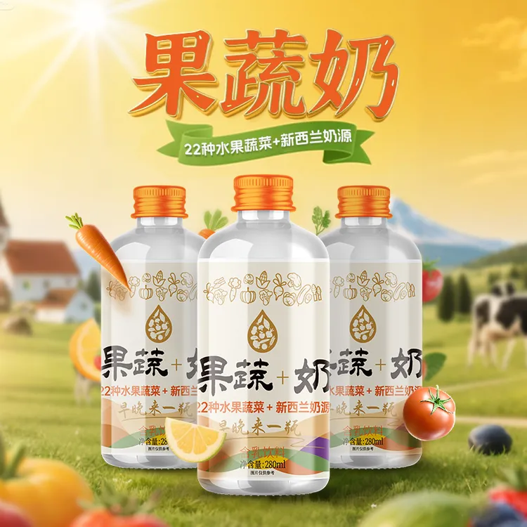 优卧果蔬奶蔬果果蔬牛奶280ml*15瓶牛奶高原