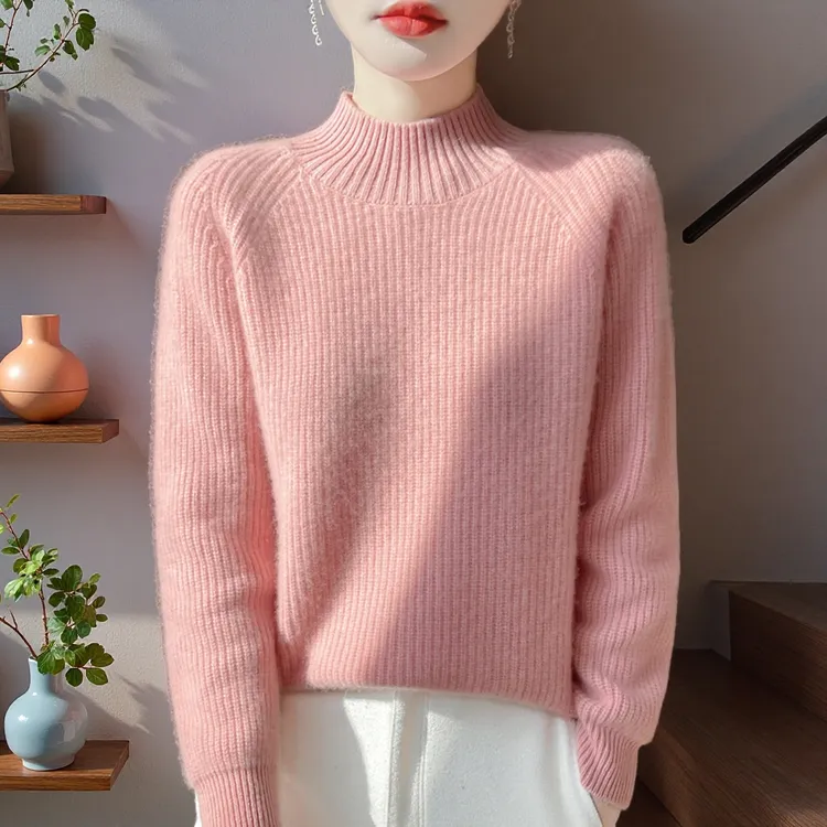 纯100羊绒衫毛衣女爆款2025新款女士中年妈妈洋气厚款半高领上衣