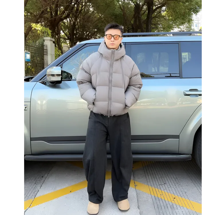 lxnivu冬季潮牌90白鸭绒连帽羽绒服加厚保暖百搭面包服休闲外套