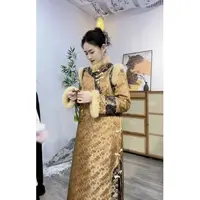 花享悦国风2024冬季新款时尚新中式龙鳞纹女士气质秋冬旗袍9893