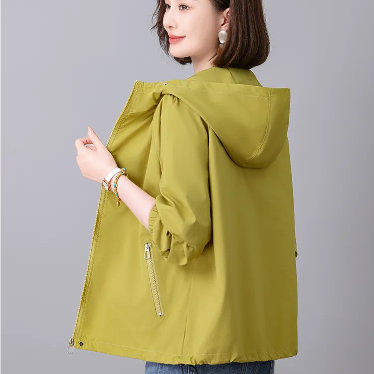 2025春秋款洋气女装韩版女士连帽宽松百搭通勤休闲夹克女短外套
