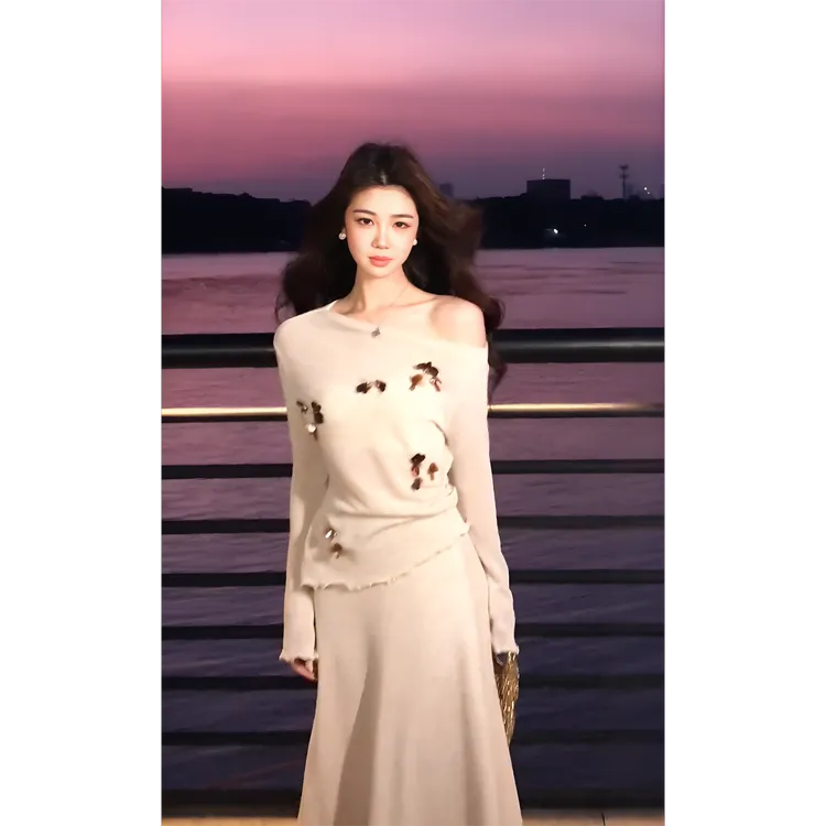 MARIE.COCO法式轻奢风两件套女独特别致绝美长袖上衣气质半身裙秋