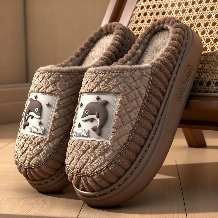 EVA大码加厚底加绒棉拖鞋男士冬天居家保暖防滑防臭情侣毛拖外穿