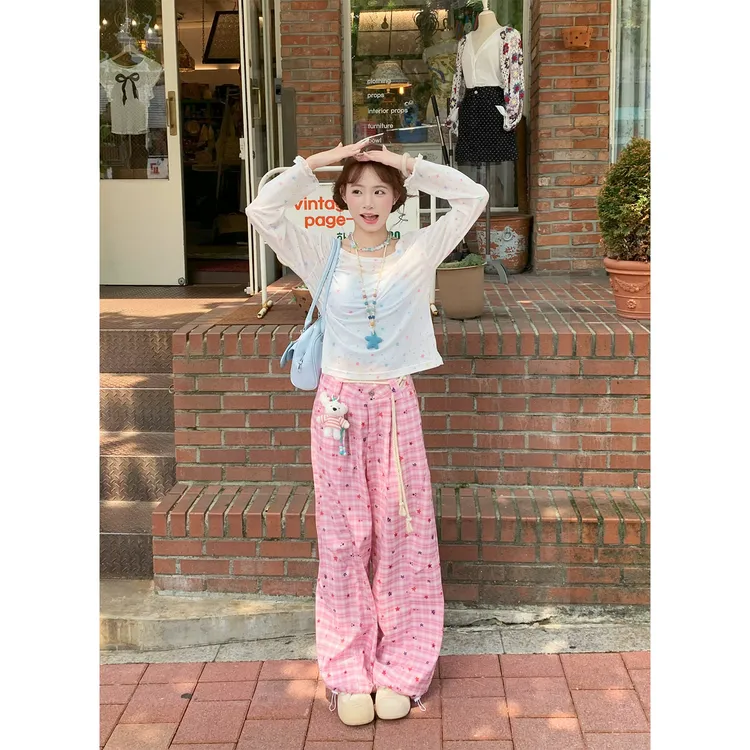 sinsingirl 星星物语 甜妹休闲星星套装 罩衫+休闲裤