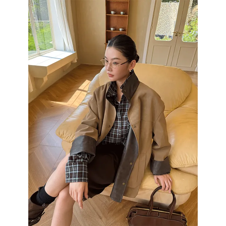 满目ManMu 【张琪专属】高级定制秋季时尚百搭双面外套350307