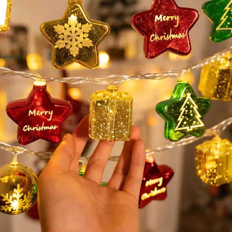 圣诞节装饰LED小彩灯闪灯串用于家用客厅节日氛围场景布置创意灯