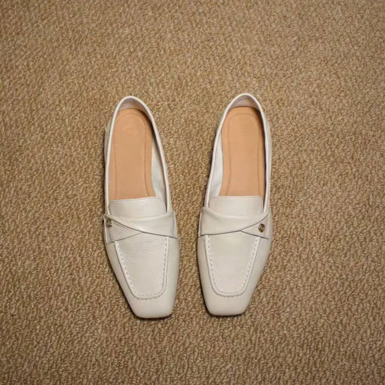 断码清仓羊皮英伦风乐福鞋粗跟2025春秋季新款百搭平底单鞋女真皮