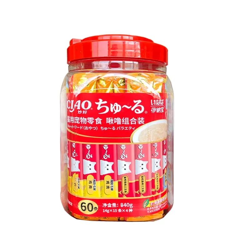 山姆同款 伊纳宝猫用零食 训猫零食 啾噜4种口味组合装14g*15*4