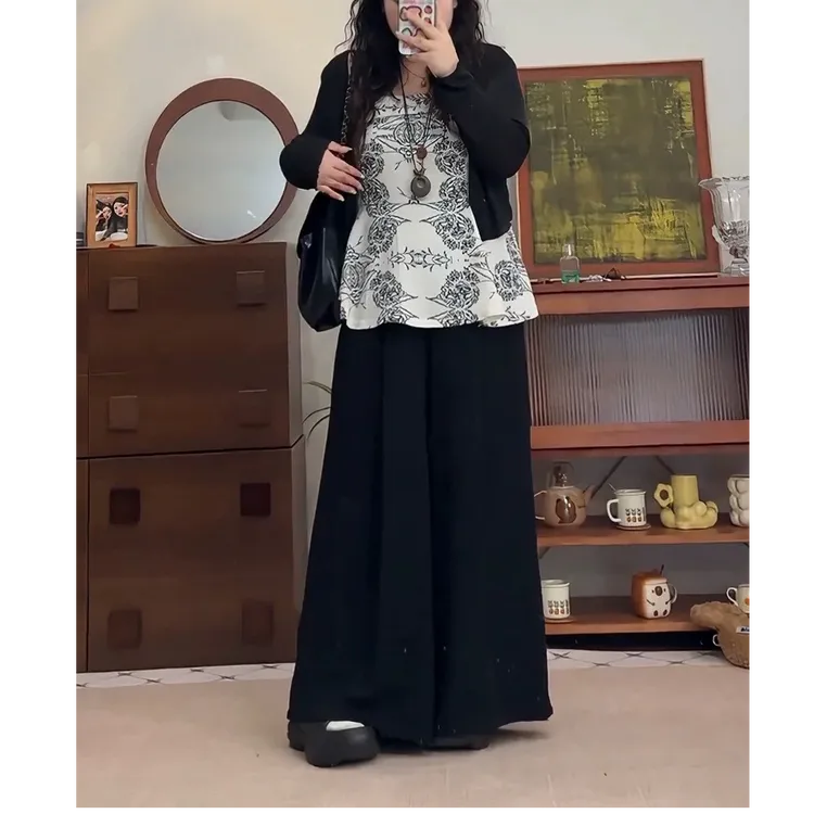 【大脸】气质吊带外搭开衫阔腿裤显瘦套装682吊带573裤 667-1外披