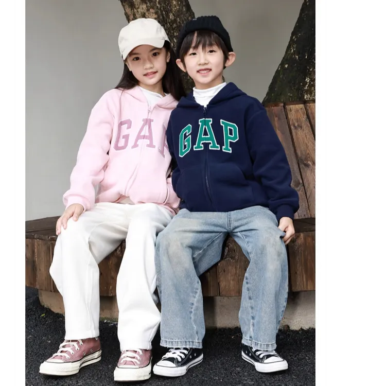 【大小童同款】Gap男女童2025秋季新款logo摇粒绒卫衣外套804621
