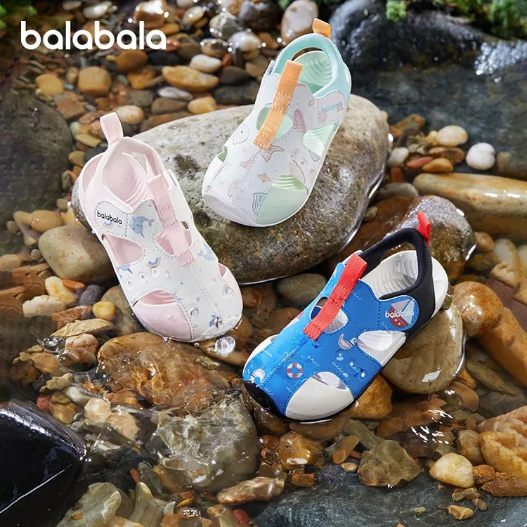 巴拉巴拉童鞋儿童运动凉鞋户外软底鞋子宝宝2025夏新款包头鞋防滑