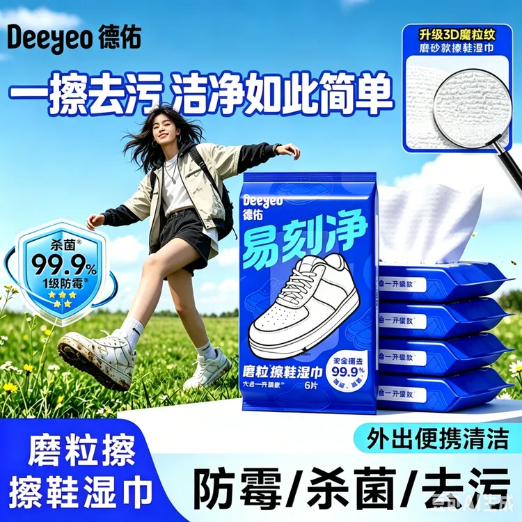 德佑擦鞋湿巾小白鞋清洗神器免洗不伤鞋去污渍学生清洁擦鞋神器A商品图