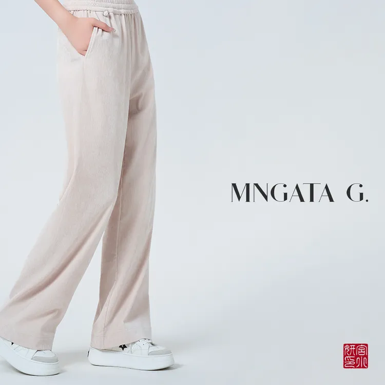 MNGATA G.宫小妍【唐彩裤】秋冬新中式国风直筒秋冬阔腿裤子5091910