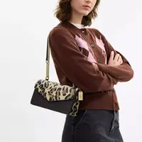 COACH/蔻驰Klare 26 豹纹印花金属链条包26*7*13cm信封包斜挎包