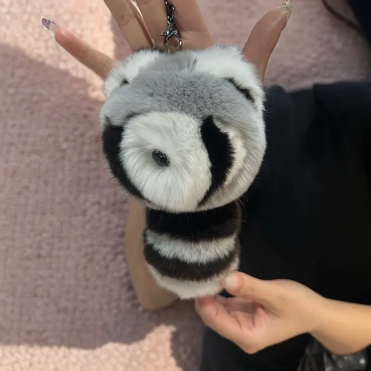 小浣熊包挂件带子款手工便携款可爱风ins风纯手工