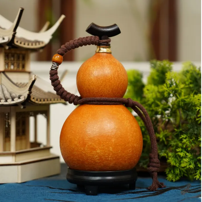 纯天然福禄葫芦文玩挂件纯手工酒葫芦摆件水壶非遗大漆工艺原创