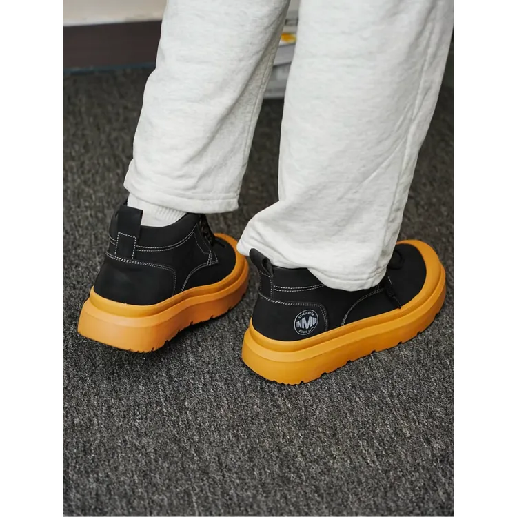 Tinmuu天牧时尚保暖工装靴男士低帮马丁靴百搭短靴套筒休闲雪地靴