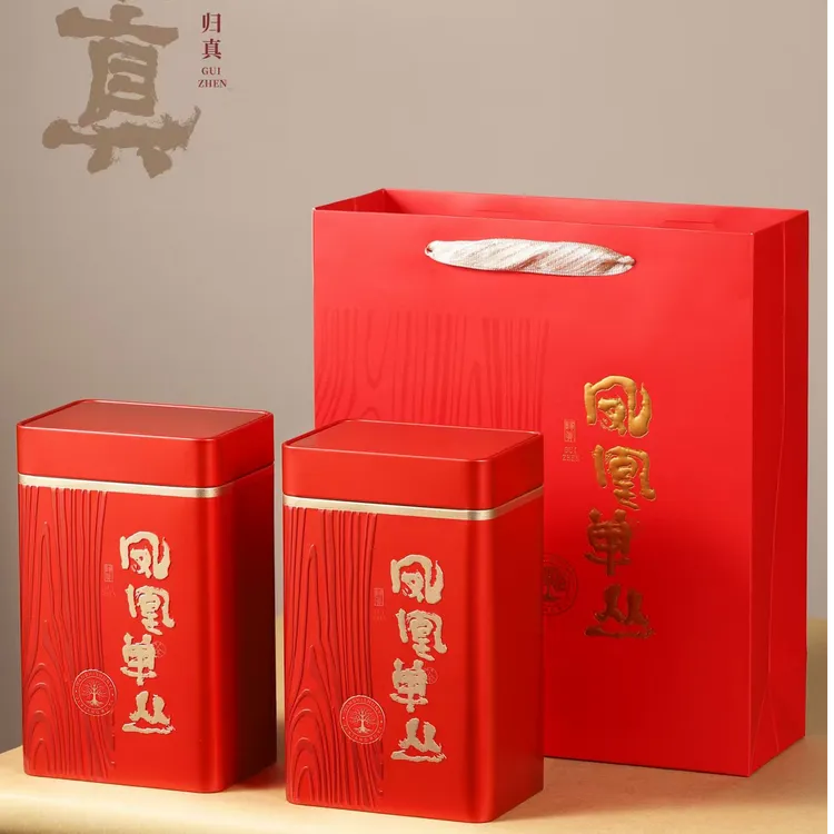 山间茗趣潮州凤凰单丛茶茶叶蜜兰香鸭屎香红色归真铁罐包装250g*2