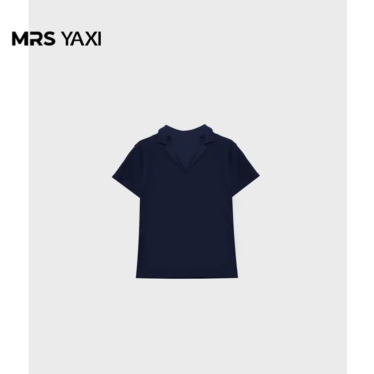 Mrsyaxi极简小众纯色短袖T恤POLO上衣YX5060302