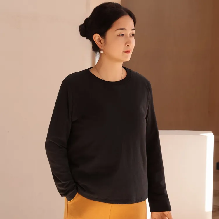 麻享【女款·暖核汉麻羊绒三合一T恤】汉麻索罗娜极简上衣FSY51417