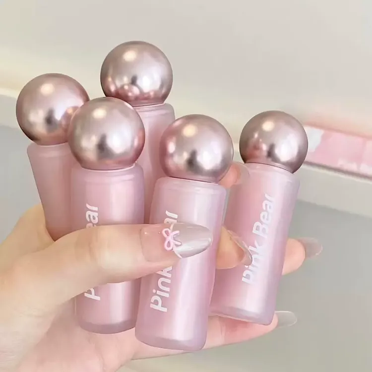 PinkBear皮可熊贴贴唇泥唇釉不易沾杯裸色系口红唇釉雾面哑光唇蜜