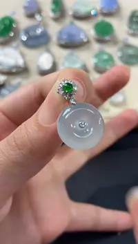 翡翠18K金镶嵌吊坠(不含链)A89|8800