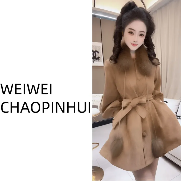 【薇薇高端欧货】冬季设计感洋气韩版系带收腰鸭绒羽绒服- 31171007