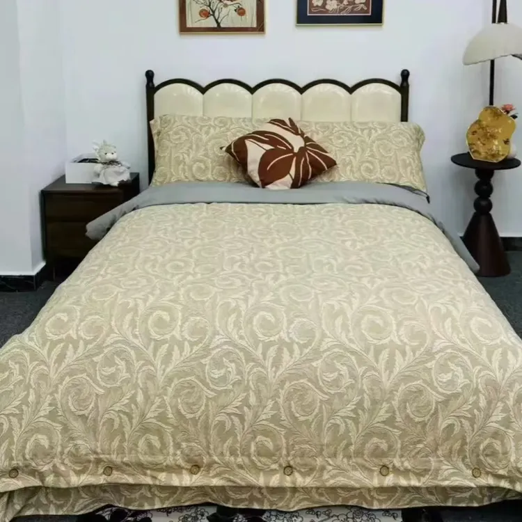 2025新年款轻奢东丽棉双层纱加厚四件套--绫致