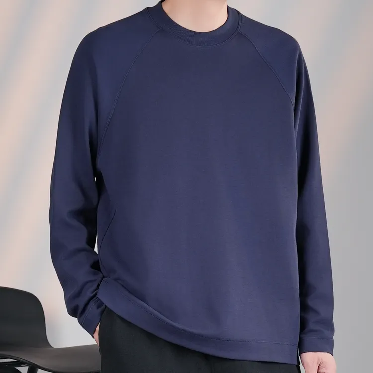 【BlackMystery】驼铃 秋冬静奢柔软亲肤保暖微宽松圆领长袖T恤7306