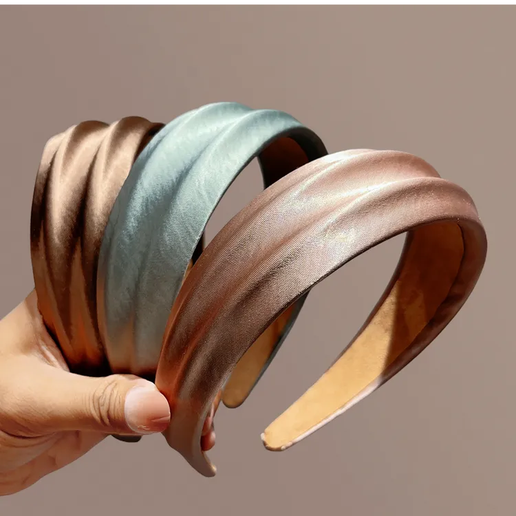 甜美简约风时尚发箍头箍秋冬饰品气质缎面发捆百搭法式纯色优雅