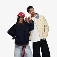 NICEBAD(原WORKSOUT)拼接撞色格纹翻立领夹克美式复古工装外套