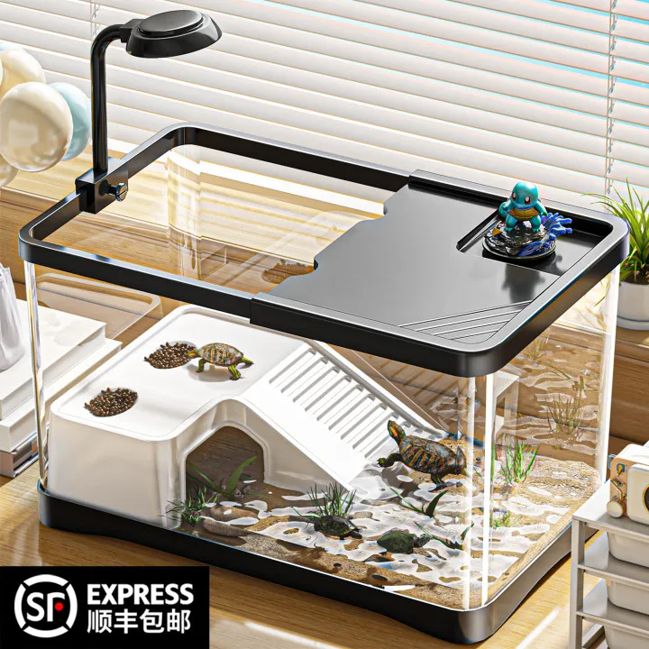 【顺丰包邮】乌龟饲养缸生态造景家用高清小型别墅爬台巴西龟专用缸