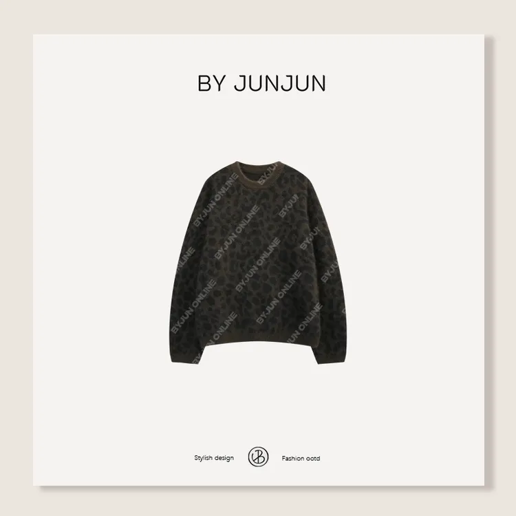 BYJUNJUN【小奶豹】绵羊毛特种动物毛混纺套头毛衣