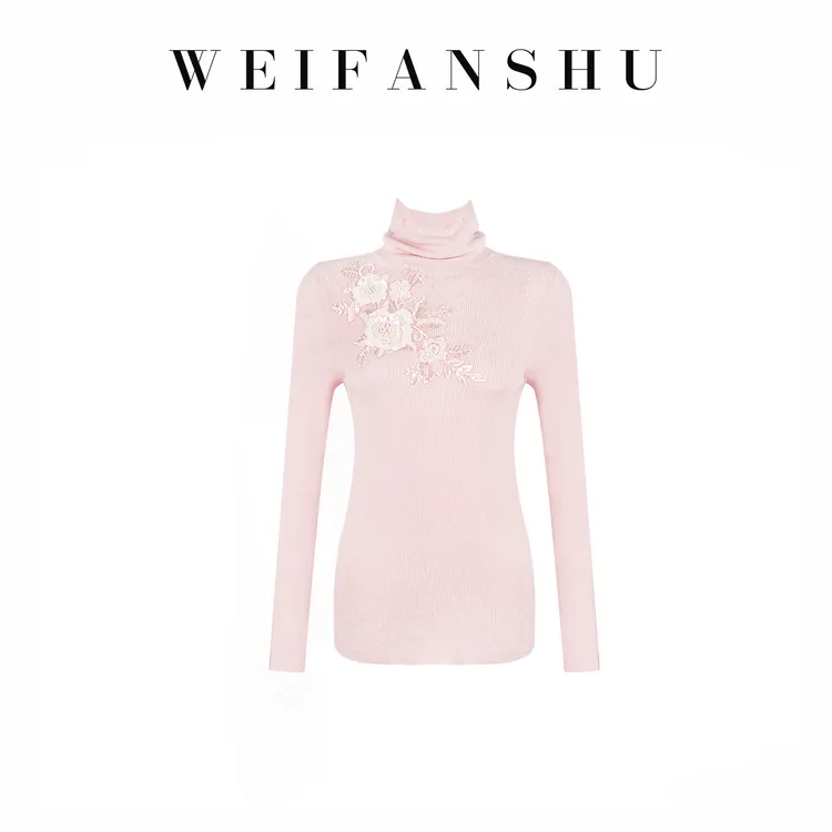 WEIFANSHU/魏凡舒【匿名月光】秋冬新款高领针织100羊毛打底衫上衣