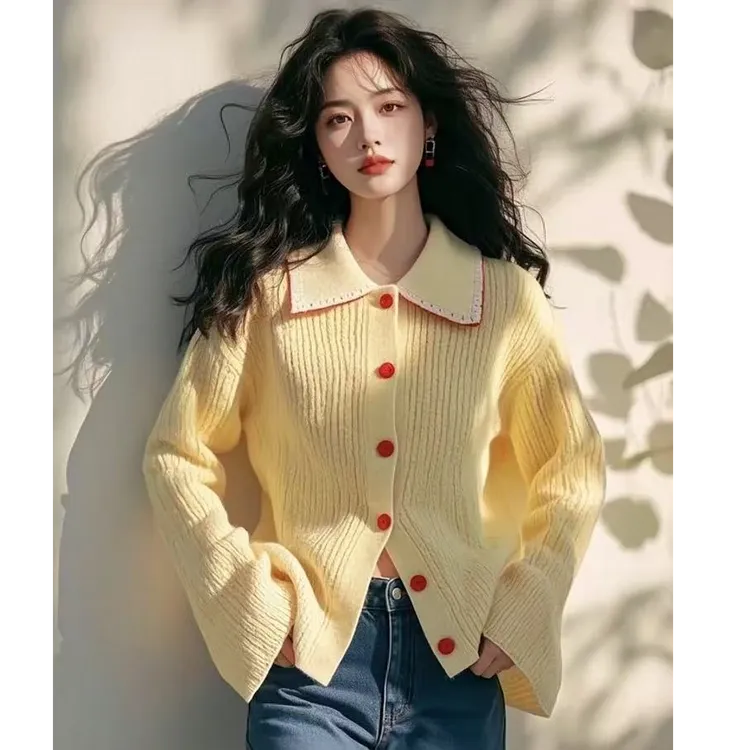 韩版时尚气质慵懒2025春季新款奶呼呼黄色软糯小个子超好看衬衫女