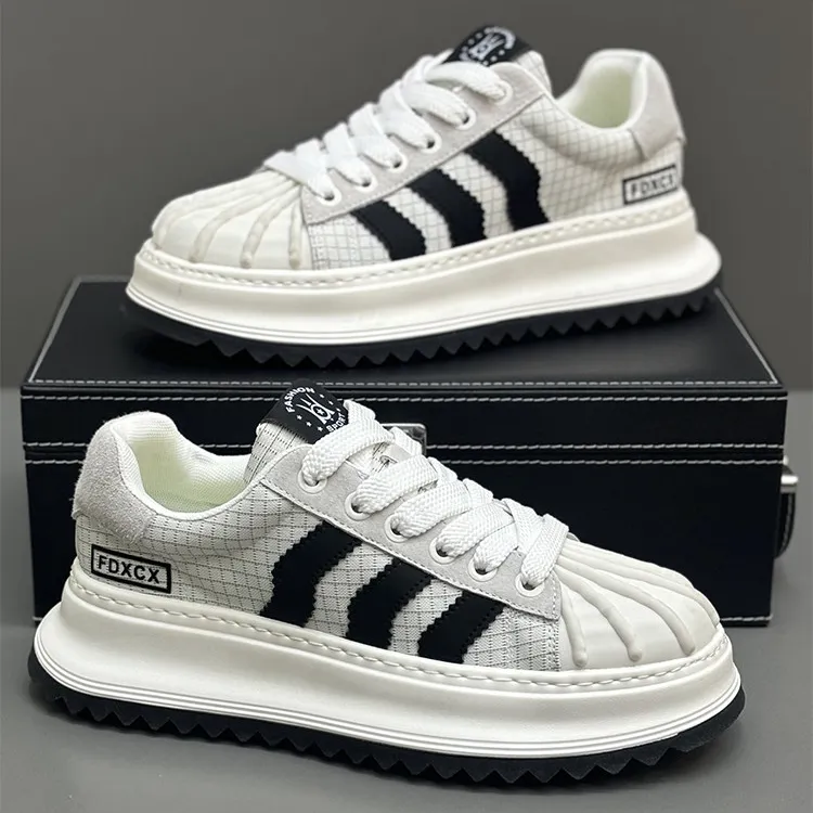 法莎尼亚老爹鞋男款韩版干净感痞帅爆款透气三道杠潮鞋厚底增高鞋