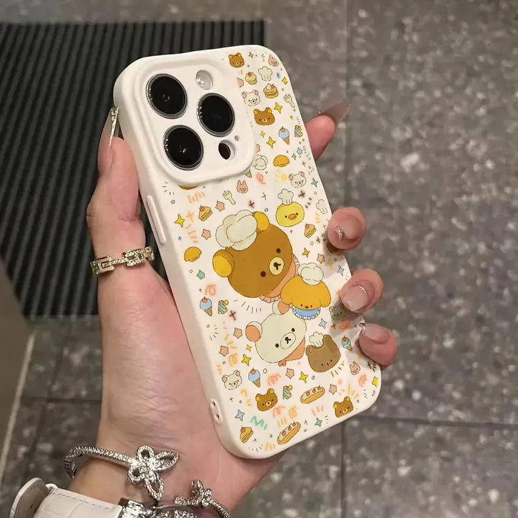 卡通小熊适用苹果16promax手机壳iphone15全包13硅胶12/11p防摔xr