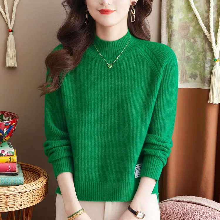 羊绒衫女毛衣2025年新款时尚女士妈妈爆款半高领小个子短款针织衫