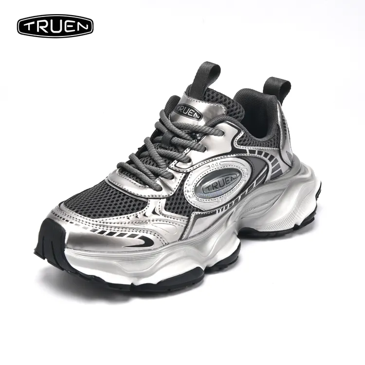 真恩老爹鞋男银色ins网红超火复古增高情侣运动2025今年流行鞋子