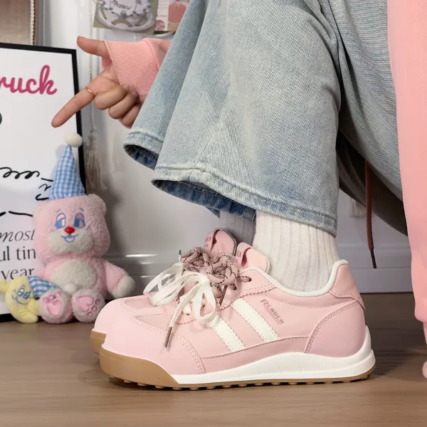 【推荐】人本网面透气德训女鞋2025新款百搭不累脚云朵泡芙小白鞋女