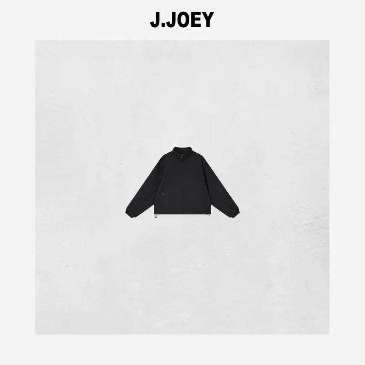 J.JOEY 纯黑色极简风春秋拉链简约立领外套冲锋衣 0623
