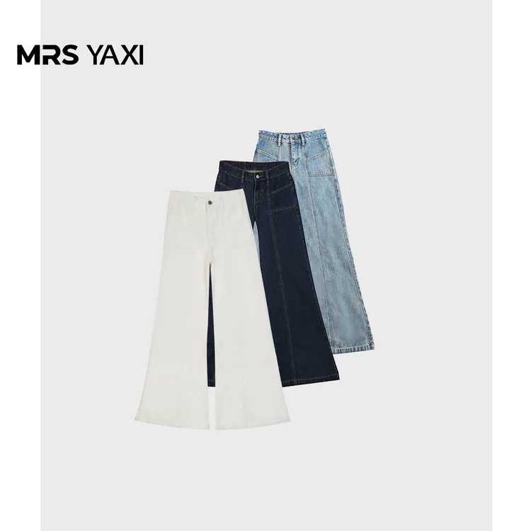Mrsyaxi复古水洗牛仔喇叭裤YX081516