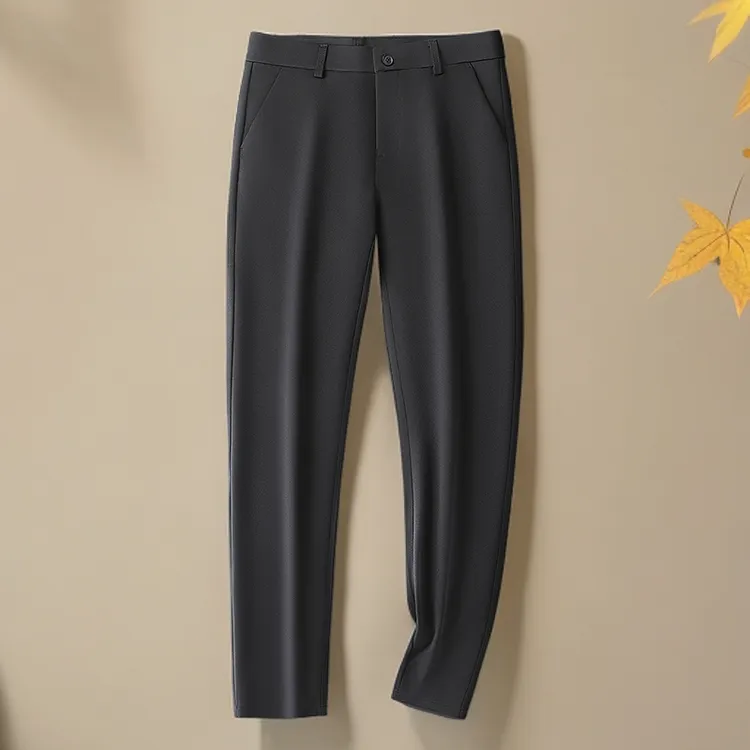 秋季纯色弹力加肥加大码休闲裤修身版型弹力腰设计舒适显瘦时尚