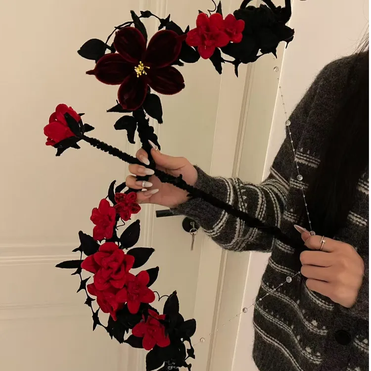 手工diy荆棘玫瑰手拿弓箭扭扭棒材料包送闺蜜朋友节日礼物