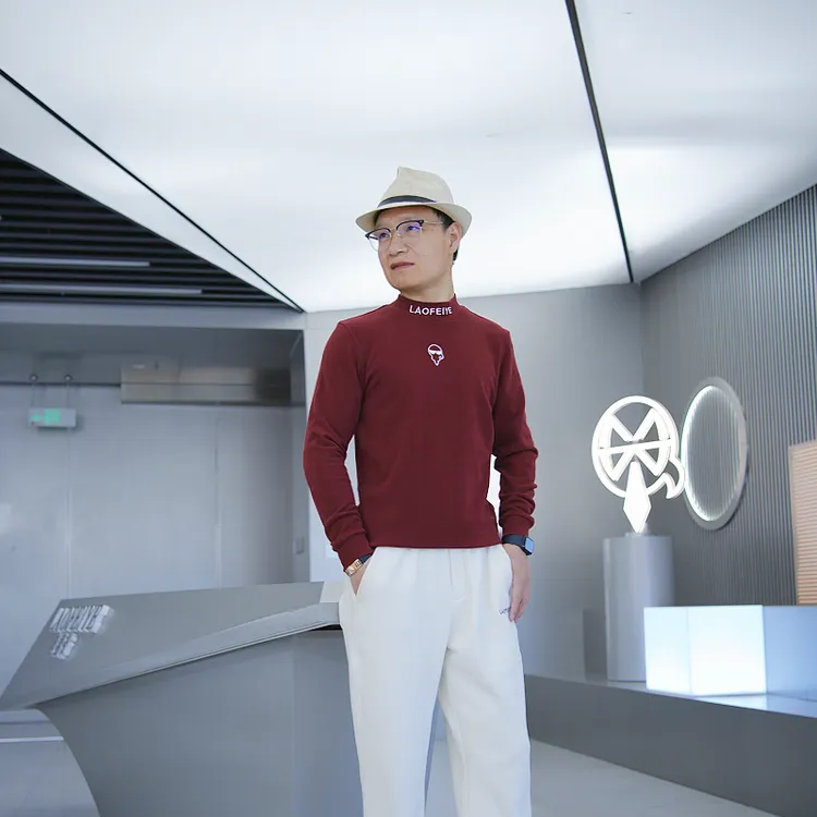 【LAOFEIYE老斐爷】秋冬新款男士时尚简约长袖百搭刺绣潮流打底衫