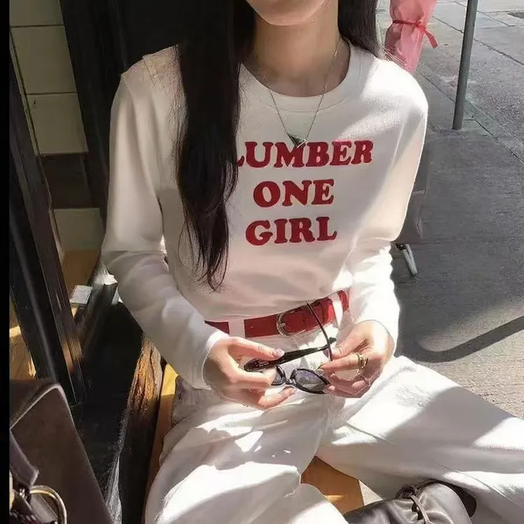 【可然哆专属】（运补6元）设计感辣妹字母小众休闲2025新款早秋百搭爆款长袖上衣