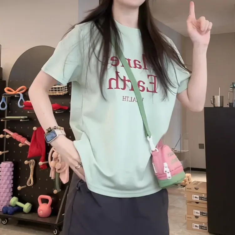 新款休闲舒适百搭字母印花短袖LK2503665