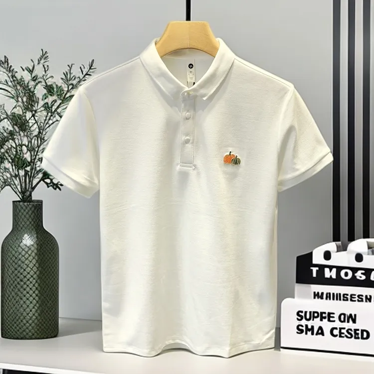 西瓜刺绣夏季新款男polo衫t恤上衣短袖翻领休闲百搭时尚印花体恤