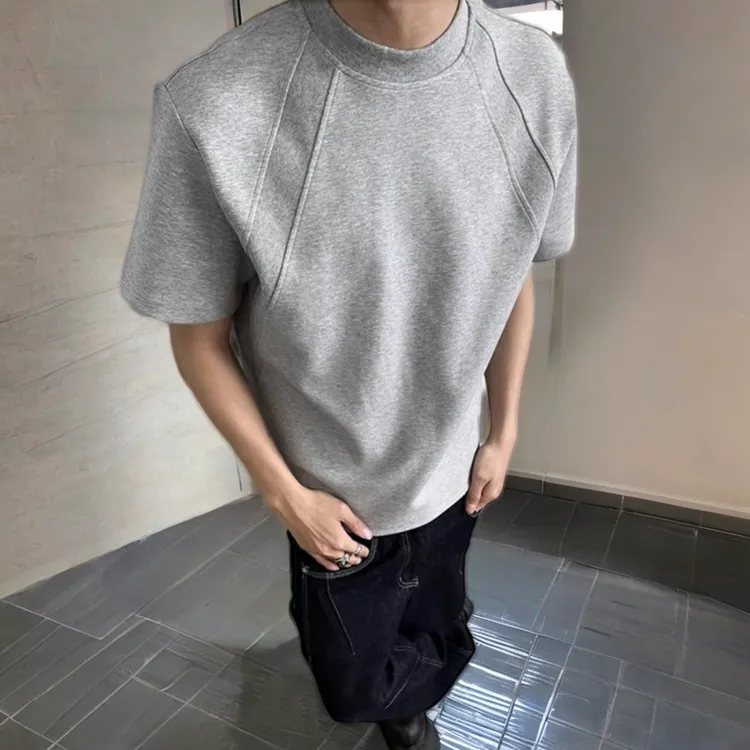 索罗娜半袖中性风拼接男士短袖T恤AE3民族风运动厂家直销内衣